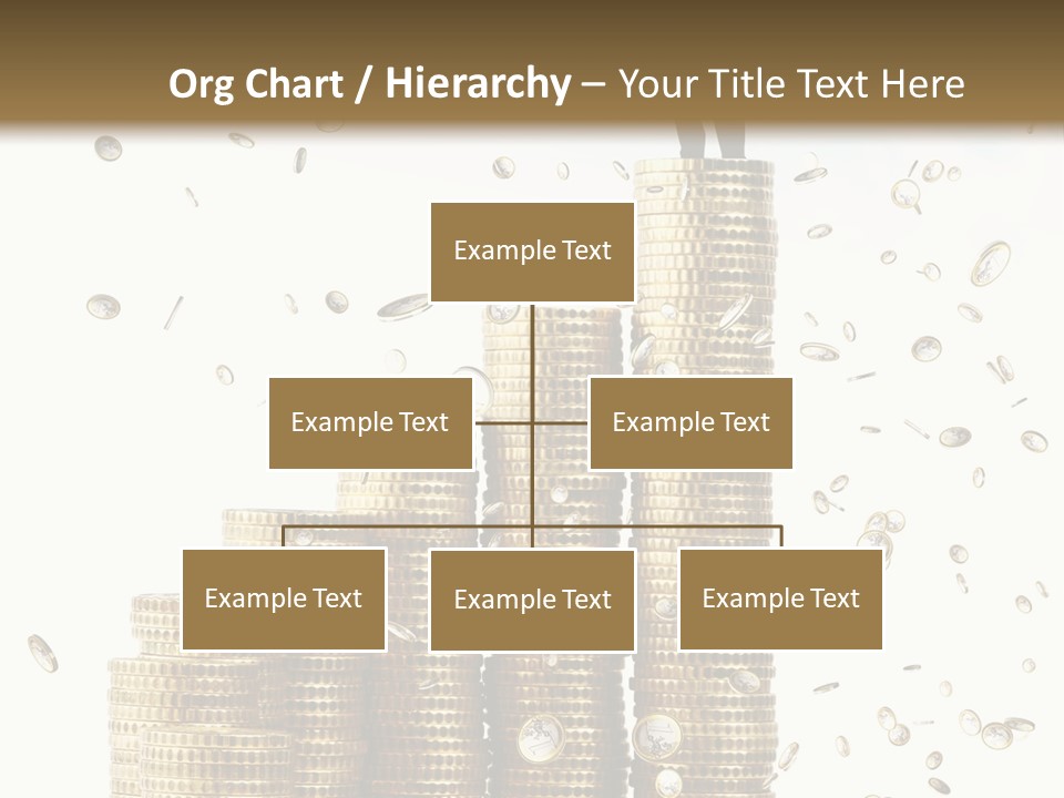 A Man Standing On Top Of A Pile Of Gold Coins PowerPoint Template