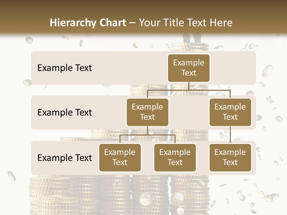 A Man Standing On Top Of A Pile Of Gold Coins PowerPoint Template