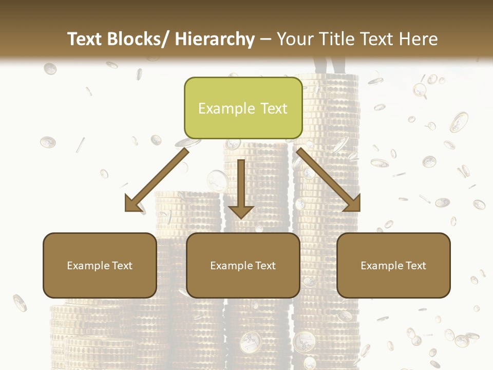 A Man Standing On Top Of A Pile Of Gold Coins PowerPoint Template