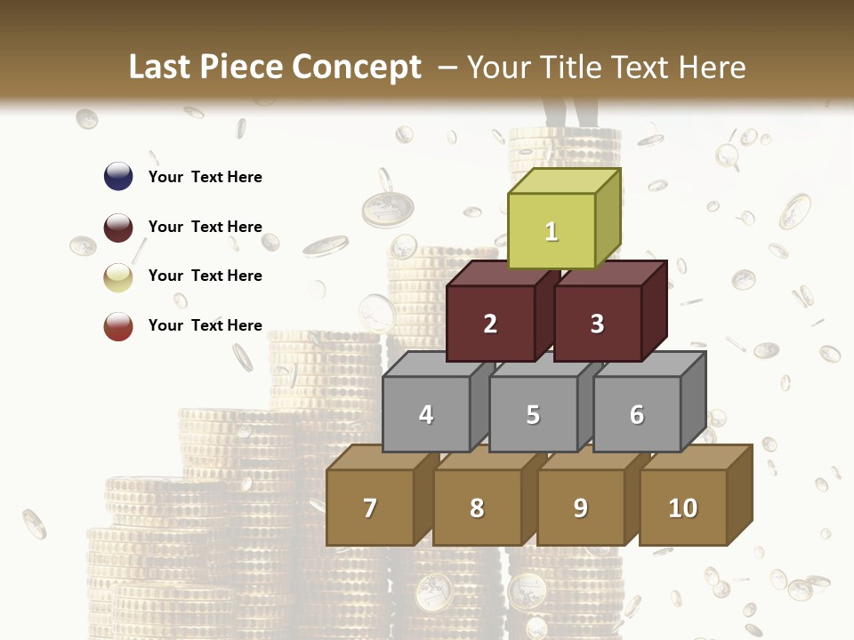 A Man Standing On Top Of A Pile Of Gold Coins PowerPoint Template