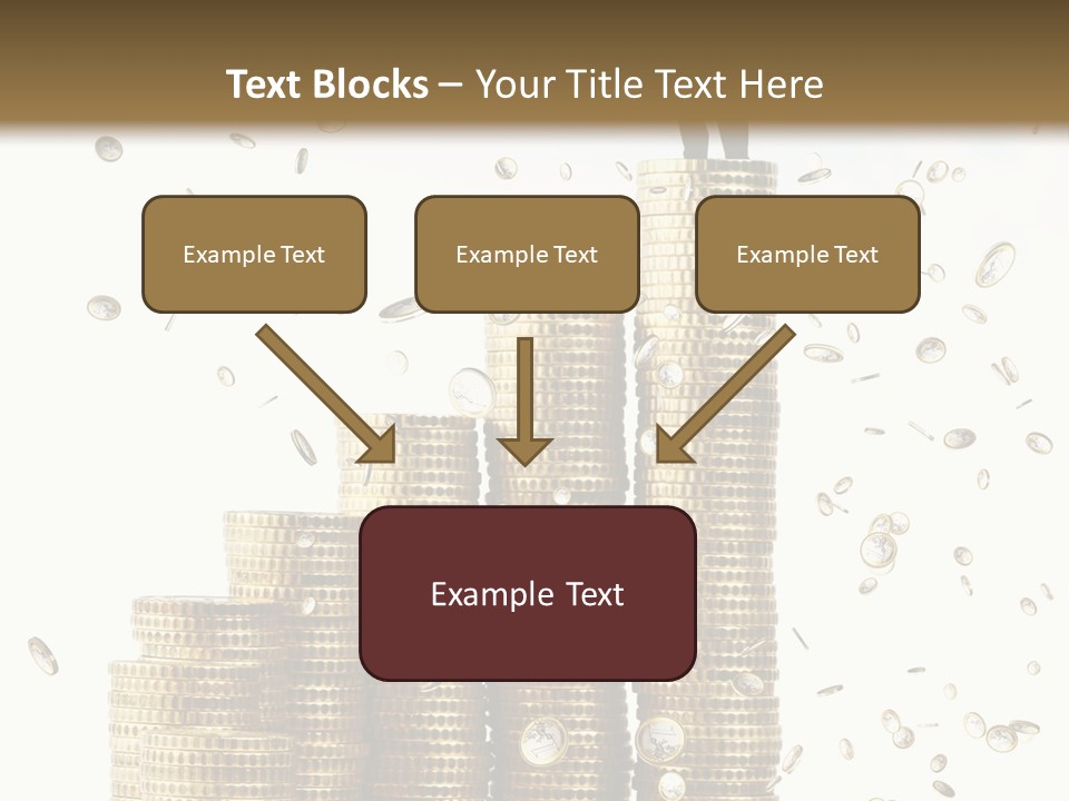 A Man Standing On Top Of A Pile Of Gold Coins PowerPoint Template