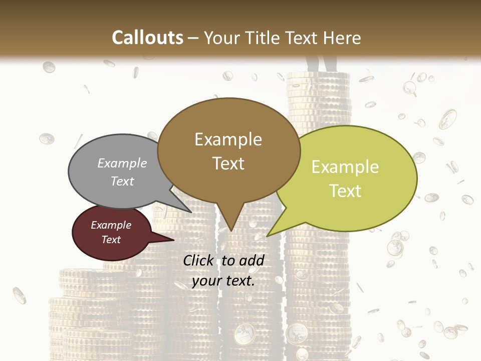 A Man Standing On Top Of A Pile Of Gold Coins PowerPoint Template