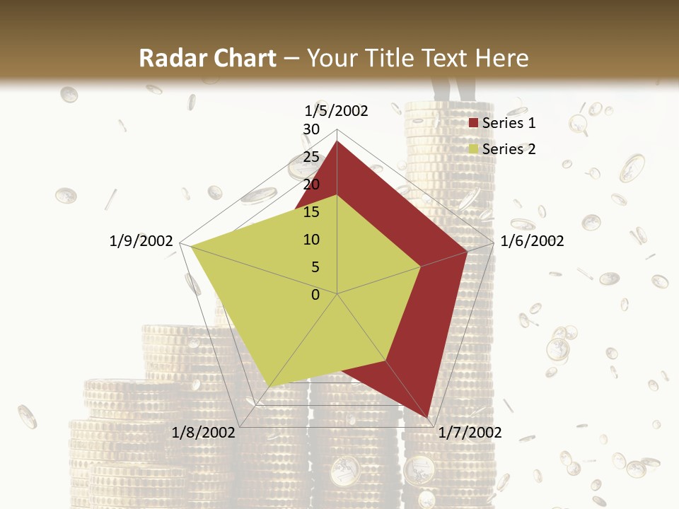 A Man Standing On Top Of A Pile Of Gold Coins PowerPoint Template