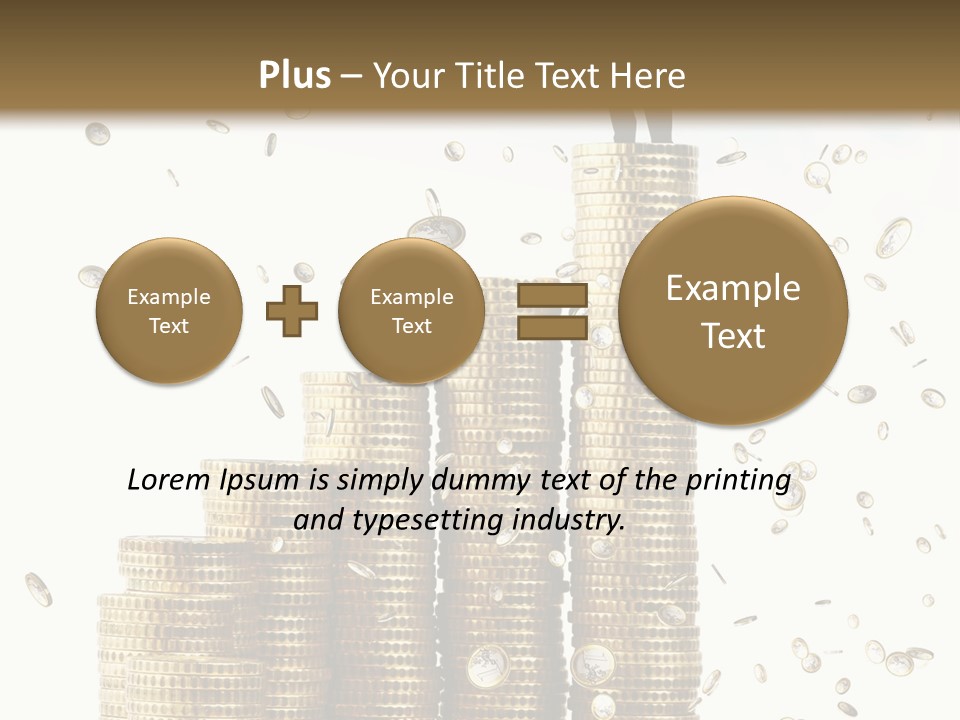 A Man Standing On Top Of A Pile Of Gold Coins PowerPoint Template