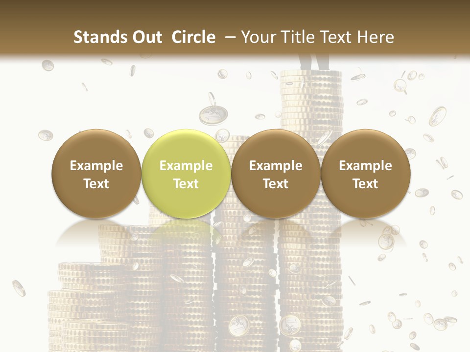 A Man Standing On Top Of A Pile Of Gold Coins PowerPoint Template