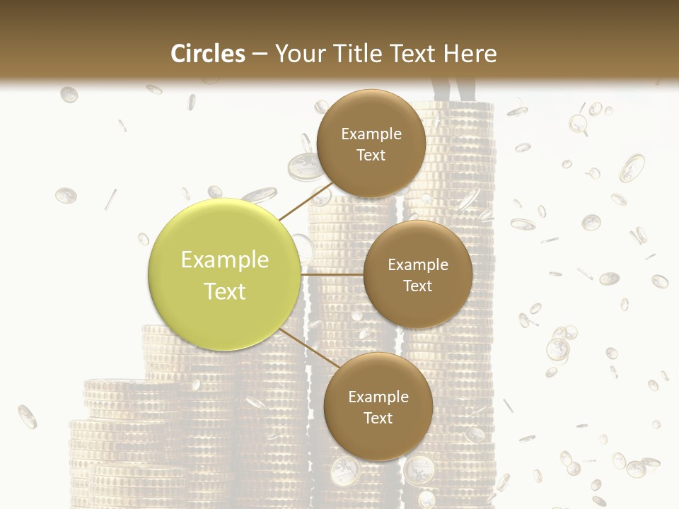 A Man Standing On Top Of A Pile Of Gold Coins PowerPoint Template