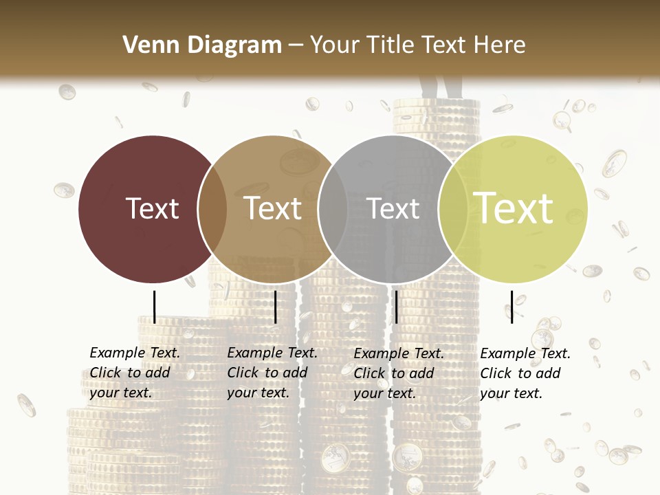 A Man Standing On Top Of A Pile Of Gold Coins PowerPoint Template