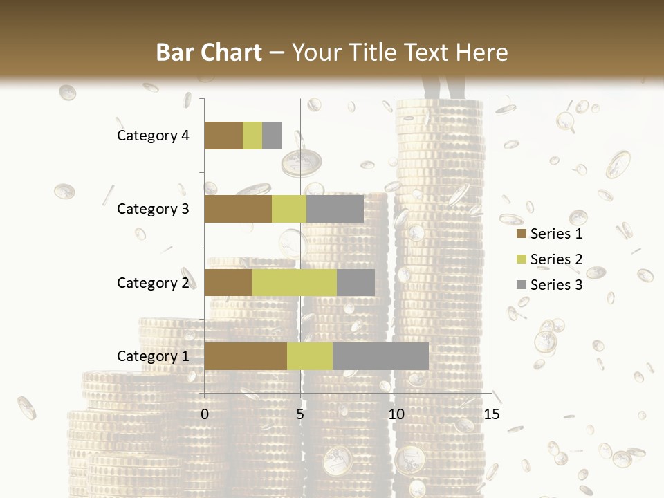 A Man Standing On Top Of A Pile Of Gold Coins PowerPoint Template