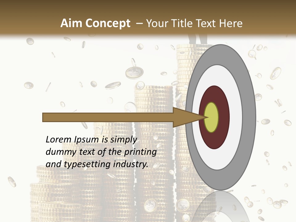 A Man Standing On Top Of A Pile Of Gold Coins PowerPoint Template