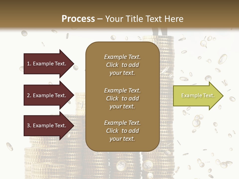 A Man Standing On Top Of A Pile Of Gold Coins PowerPoint Template