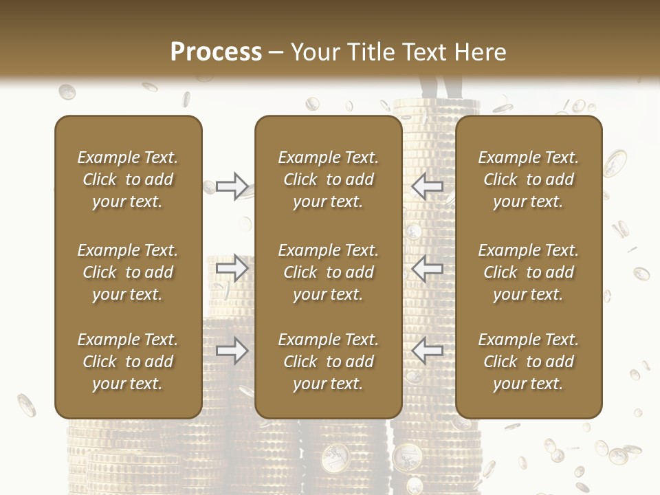 A Man Standing On Top Of A Pile Of Gold Coins PowerPoint Template