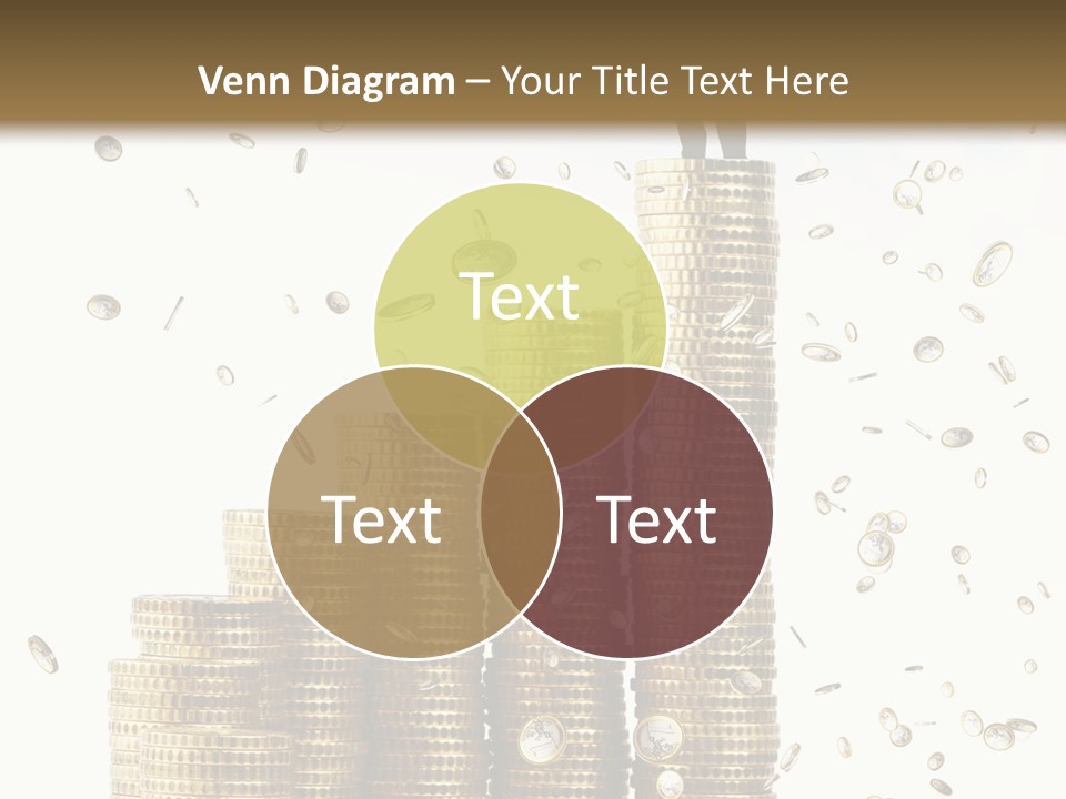 A Man Standing On Top Of A Pile Of Gold Coins PowerPoint Template