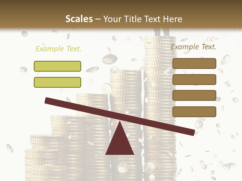 A Man Standing On Top Of A Pile Of Gold Coins PowerPoint Template