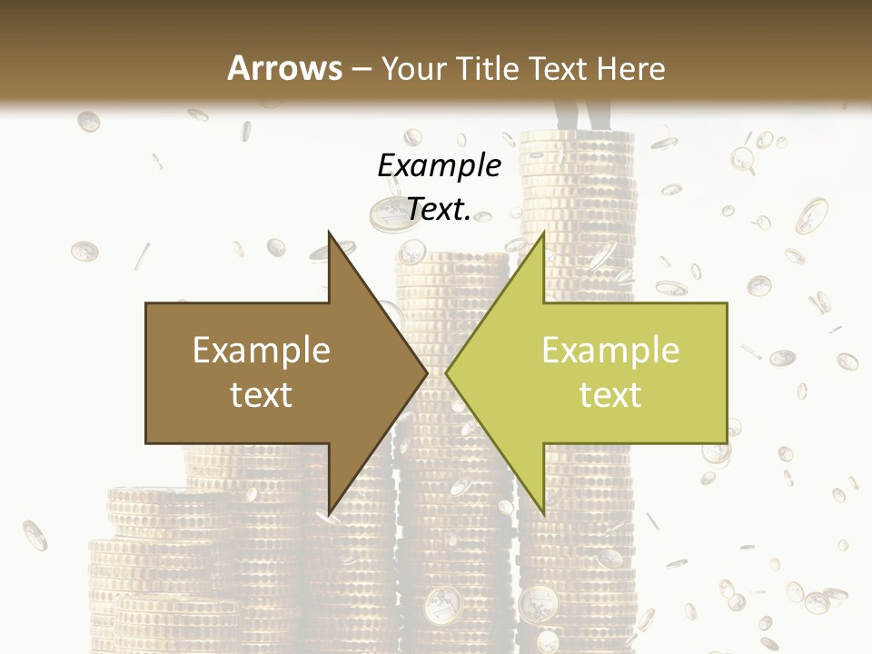 A Man Standing On Top Of A Pile Of Gold Coins PowerPoint Template