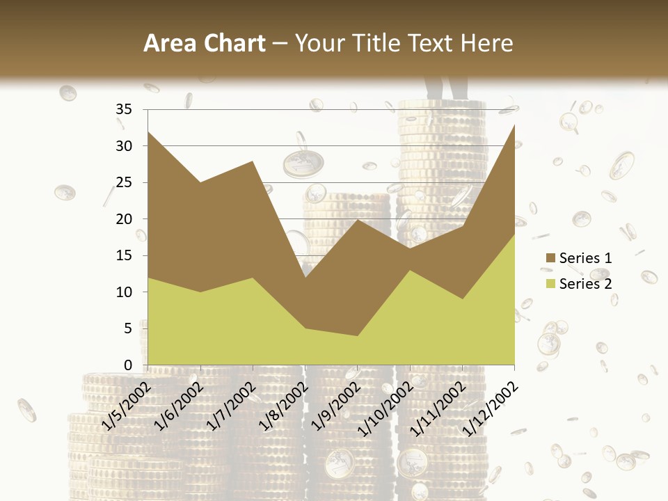 A Man Standing On Top Of A Pile Of Gold Coins PowerPoint Template