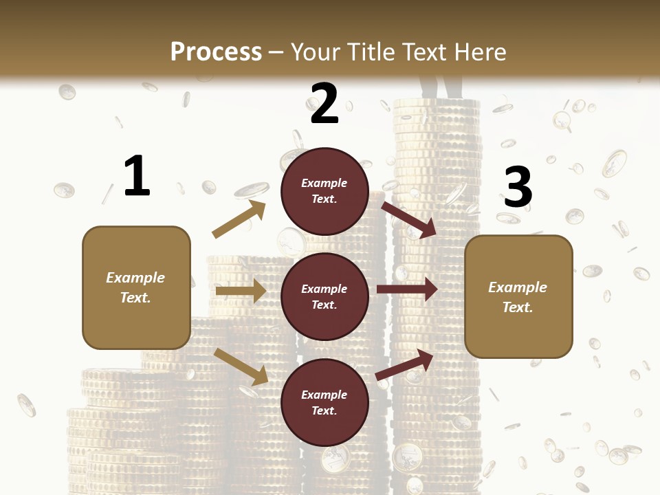 A Man Standing On Top Of A Pile Of Gold Coins PowerPoint Template