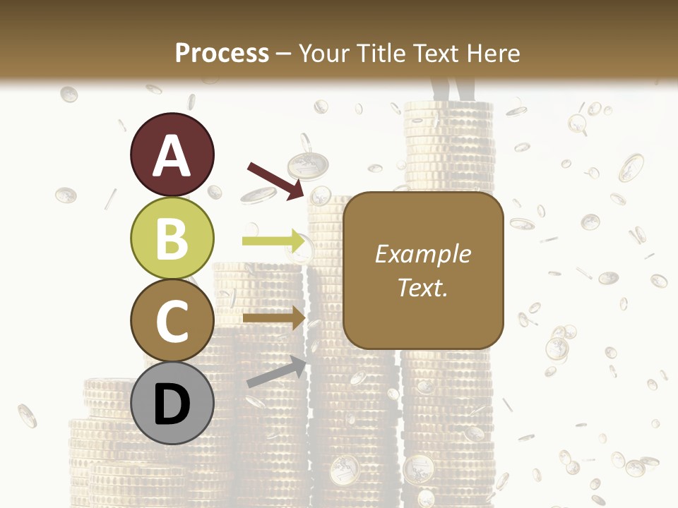 A Man Standing On Top Of A Pile Of Gold Coins PowerPoint Template