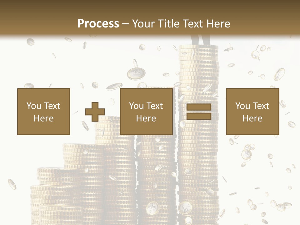 A Man Standing On Top Of A Pile Of Gold Coins PowerPoint Template