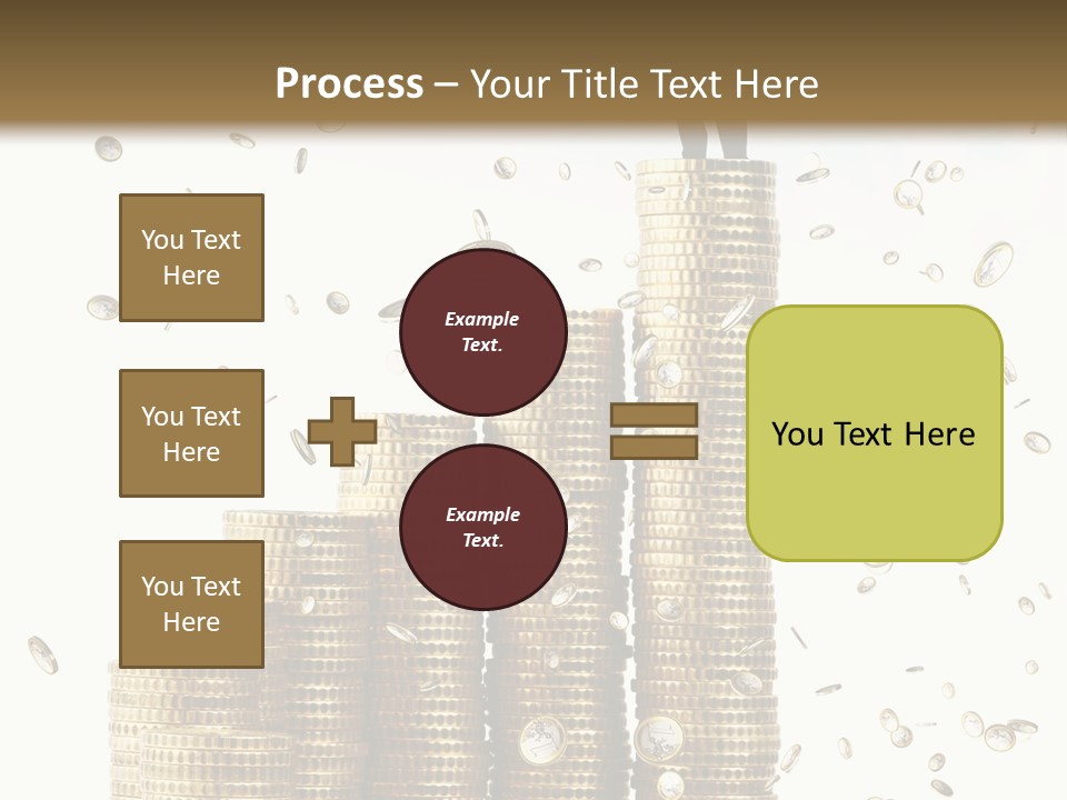 A Man Standing On Top Of A Pile Of Gold Coins PowerPoint Template