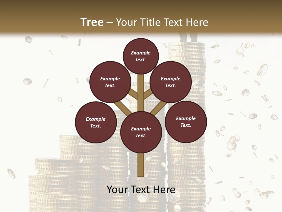 A Man Standing On Top Of A Pile Of Gold Coins PowerPoint Template