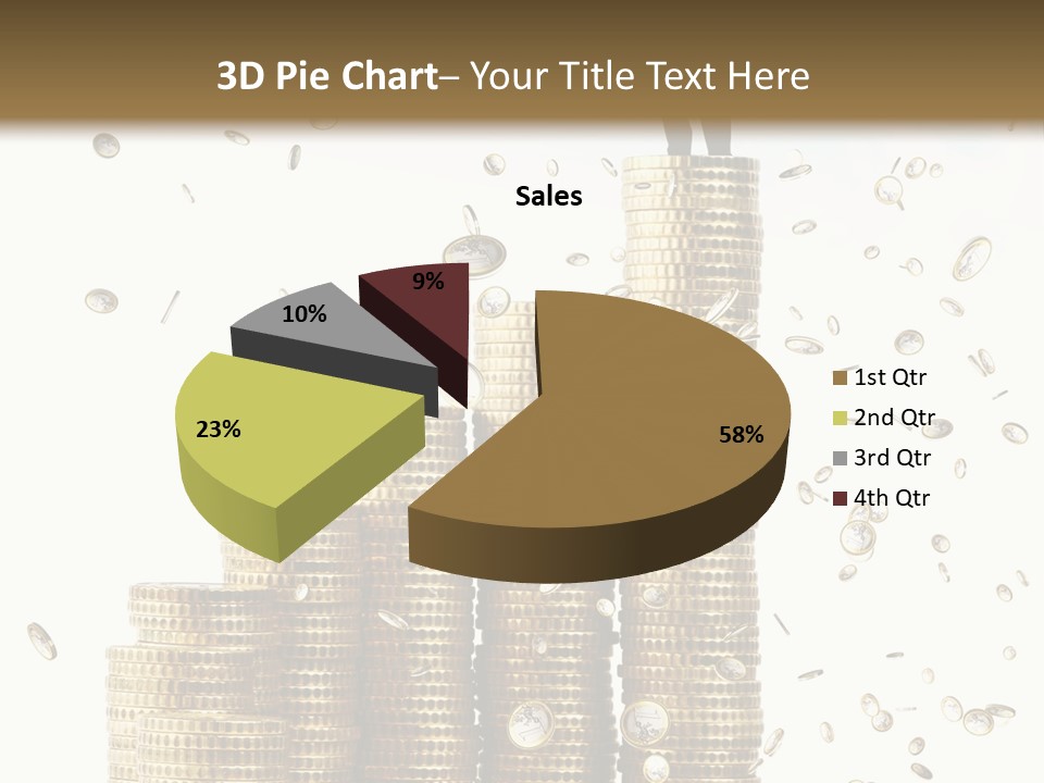 A Man Standing On Top Of A Pile Of Gold Coins PowerPoint Template