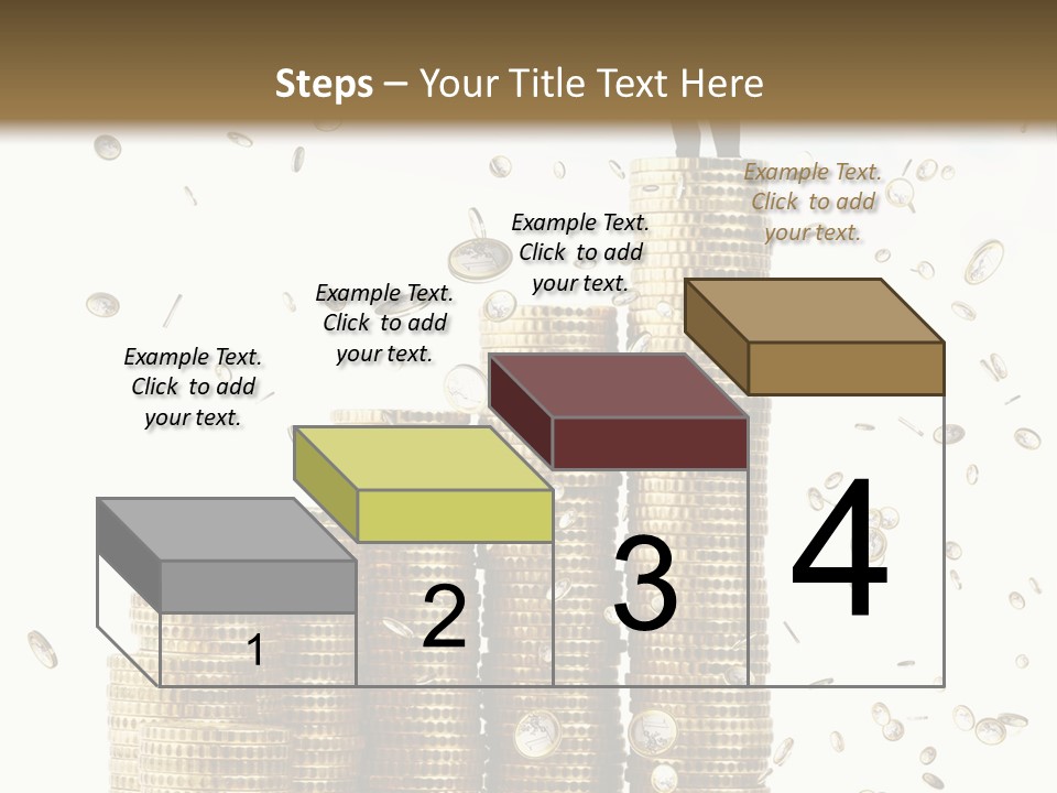 A Man Standing On Top Of A Pile Of Gold Coins PowerPoint Template
