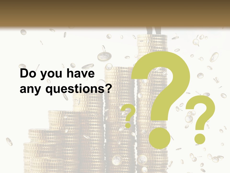 A Man Standing On Top Of A Pile Of Gold Coins PowerPoint Template