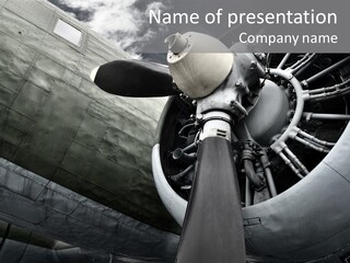 Sepia Military Aircraft Aged PowerPoint Template