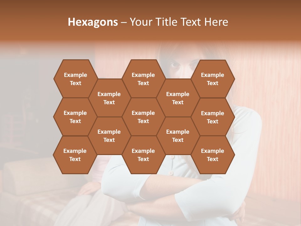 A Woman With Her Arms Crossed Standing In Front Of A Woman Sitting On A Couch PowerPoint Template