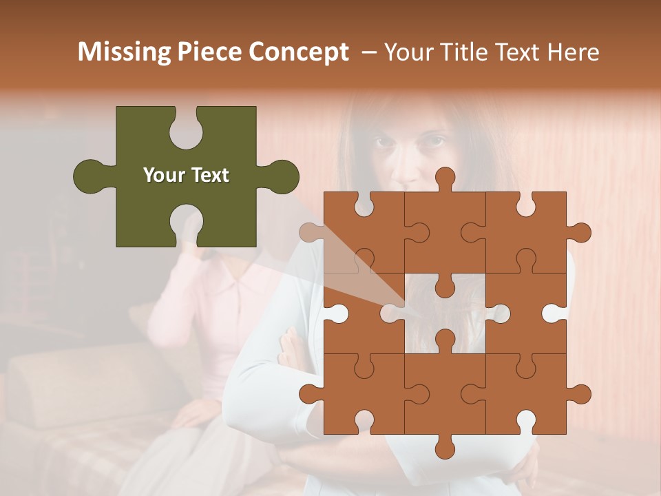 A Woman With Her Arms Crossed Standing In Front Of A Woman Sitting On A Couch PowerPoint Template