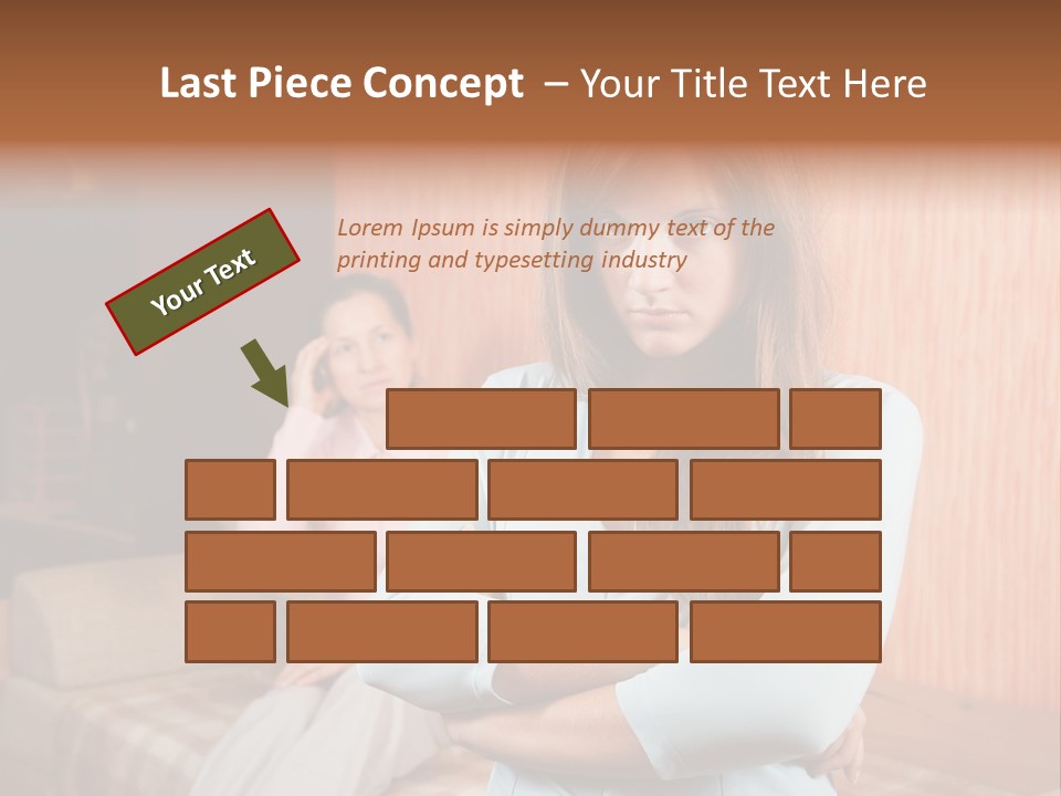 A Woman With Her Arms Crossed Standing In Front Of A Woman Sitting On A Couch PowerPoint Template