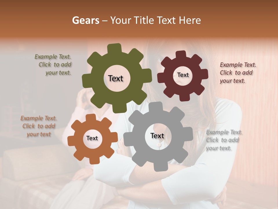 A Woman With Her Arms Crossed Standing In Front Of A Woman Sitting On A Couch PowerPoint Template