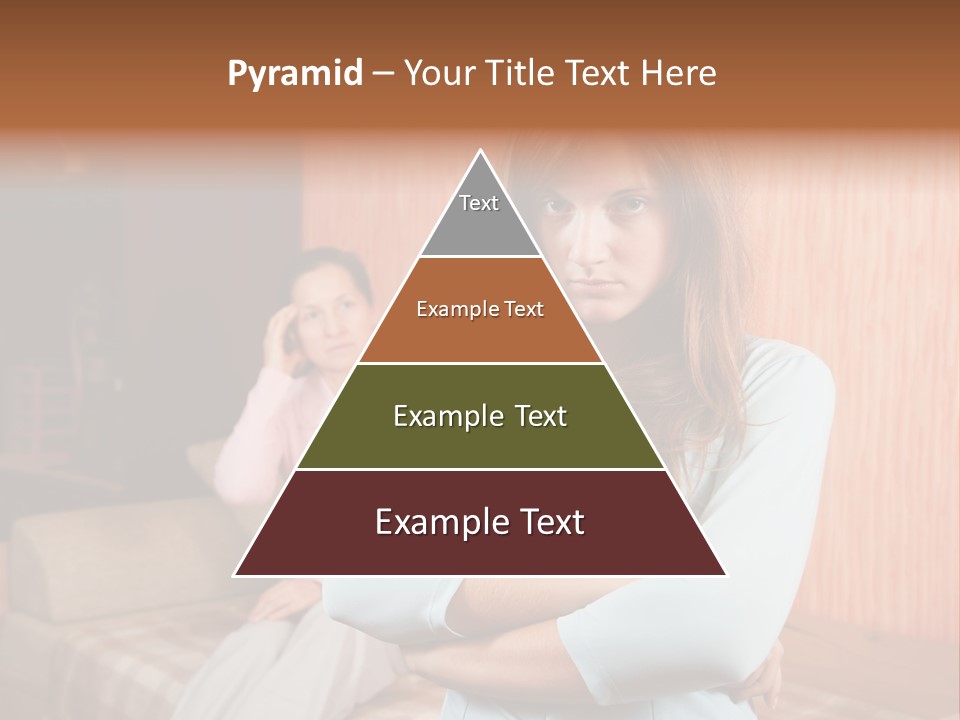 A Woman With Her Arms Crossed Standing In Front Of A Woman Sitting On A Couch PowerPoint Template