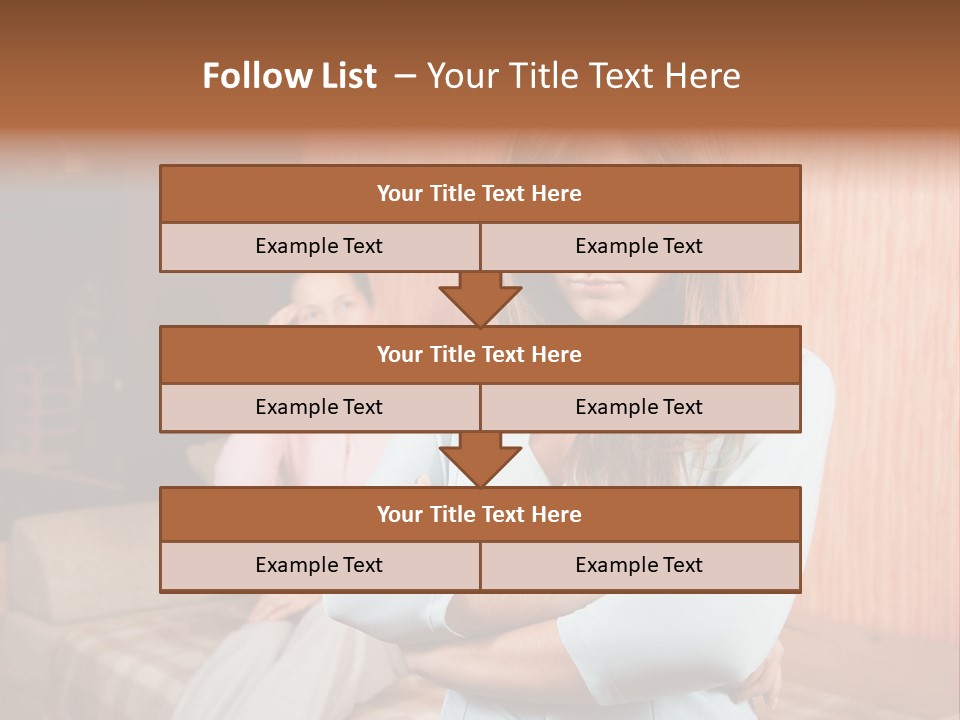A Woman With Her Arms Crossed Standing In Front Of A Woman Sitting On A Couch PowerPoint Template