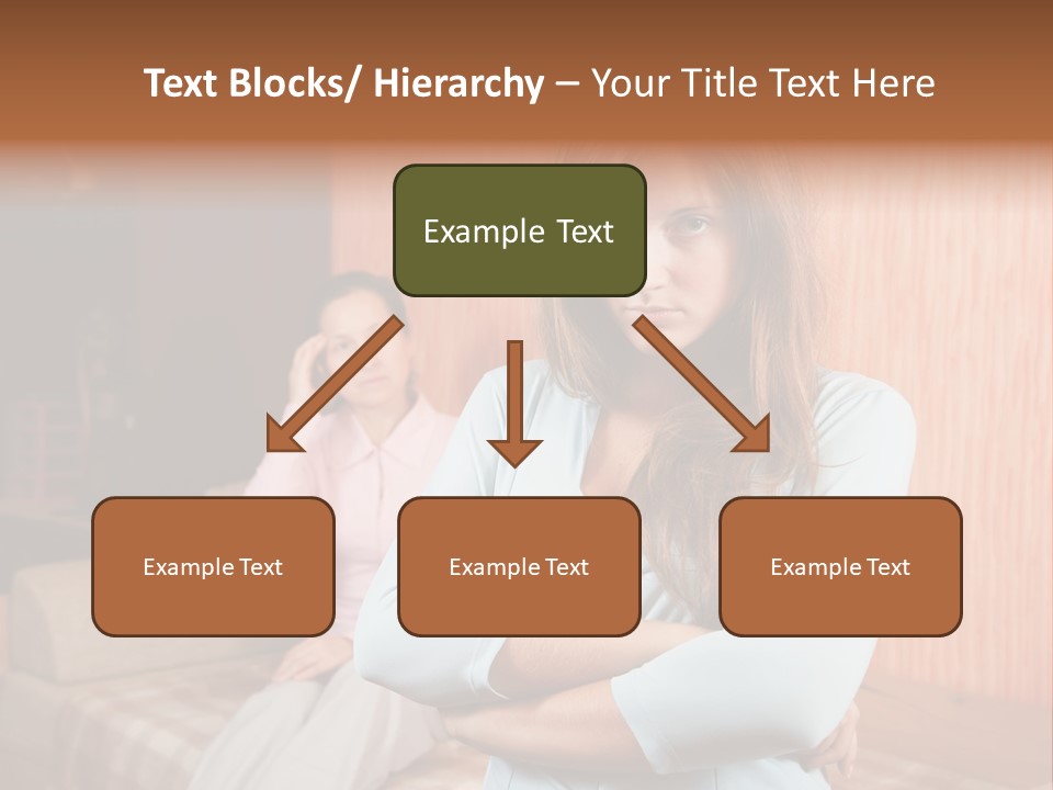 A Woman With Her Arms Crossed Standing In Front Of A Woman Sitting On A Couch PowerPoint Template