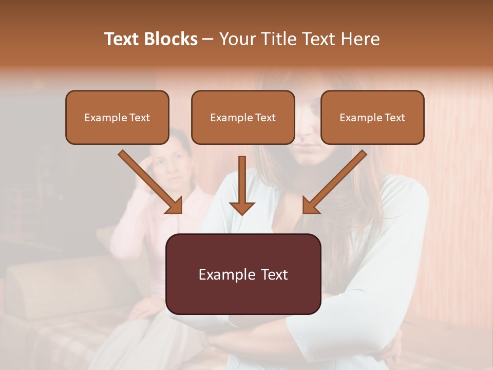 A Woman With Her Arms Crossed Standing In Front Of A Woman Sitting On A Couch PowerPoint Template