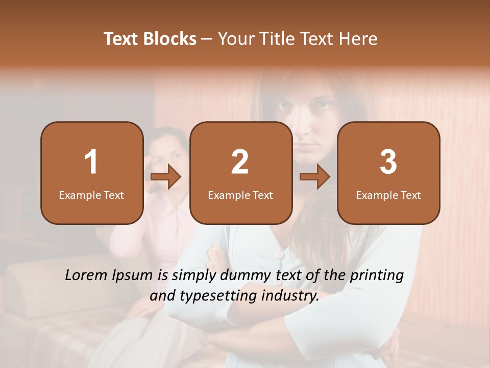 A Woman With Her Arms Crossed Standing In Front Of A Woman Sitting On A Couch PowerPoint Template