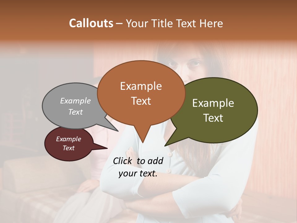 A Woman With Her Arms Crossed Standing In Front Of A Woman Sitting On A Couch PowerPoint Template