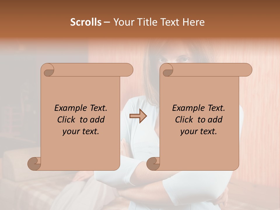 A Woman With Her Arms Crossed Standing In Front Of A Woman Sitting On A Couch PowerPoint Template