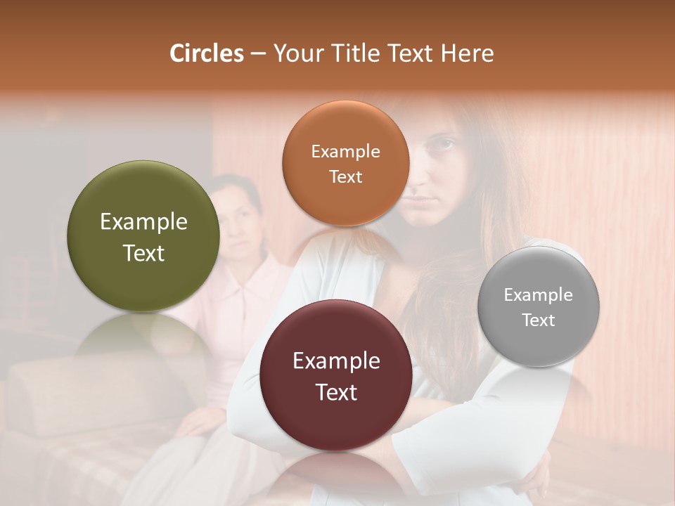 A Woman With Her Arms Crossed Standing In Front Of A Woman Sitting On A Couch PowerPoint Template