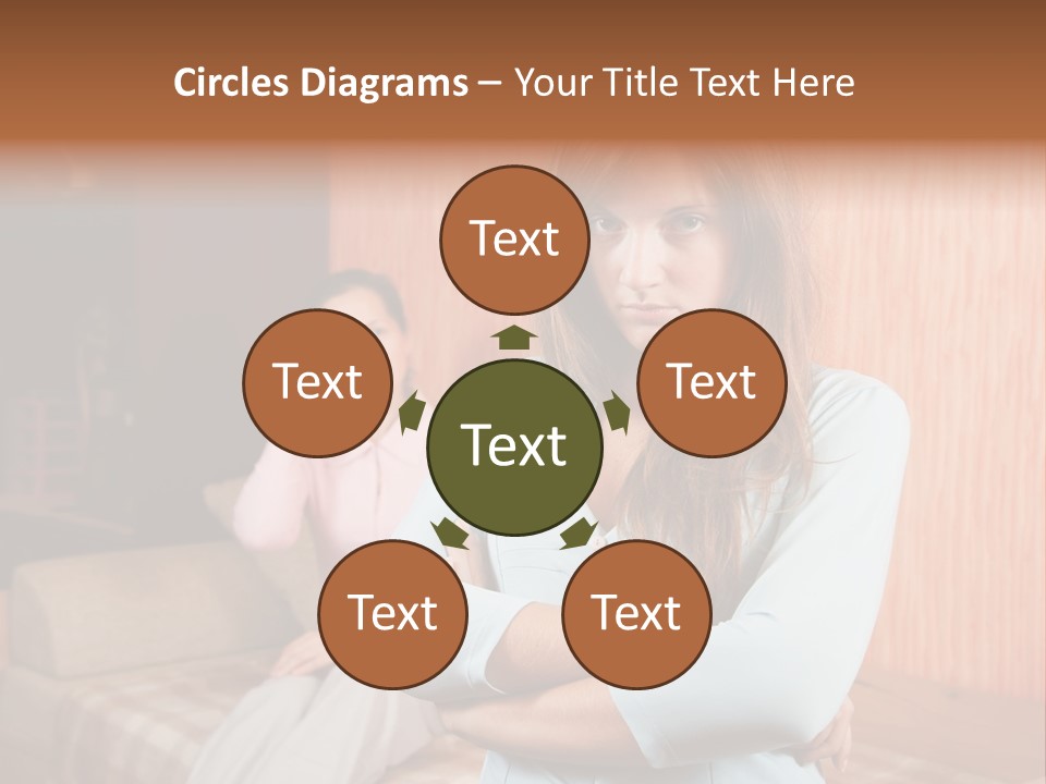 A Woman With Her Arms Crossed Standing In Front Of A Woman Sitting On A Couch PowerPoint Template