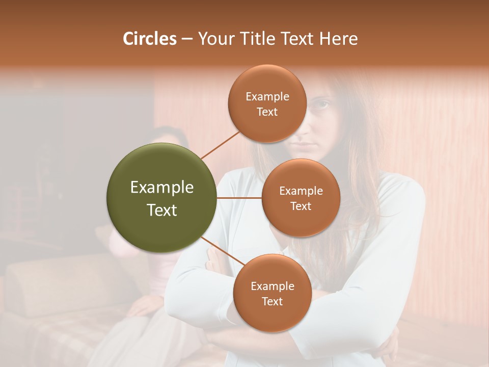 A Woman With Her Arms Crossed Standing In Front Of A Woman Sitting On A Couch PowerPoint Template