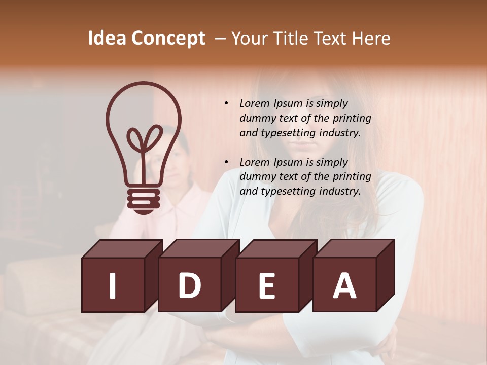 A Woman With Her Arms Crossed Standing In Front Of A Woman Sitting On A Couch PowerPoint Template