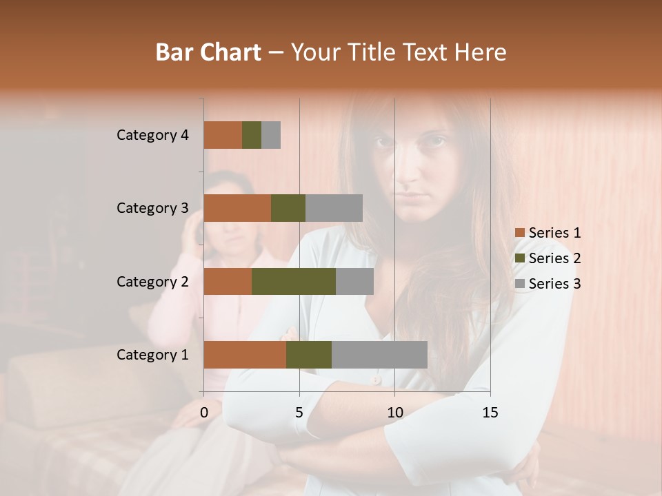 A Woman With Her Arms Crossed Standing In Front Of A Woman Sitting On A Couch PowerPoint Template