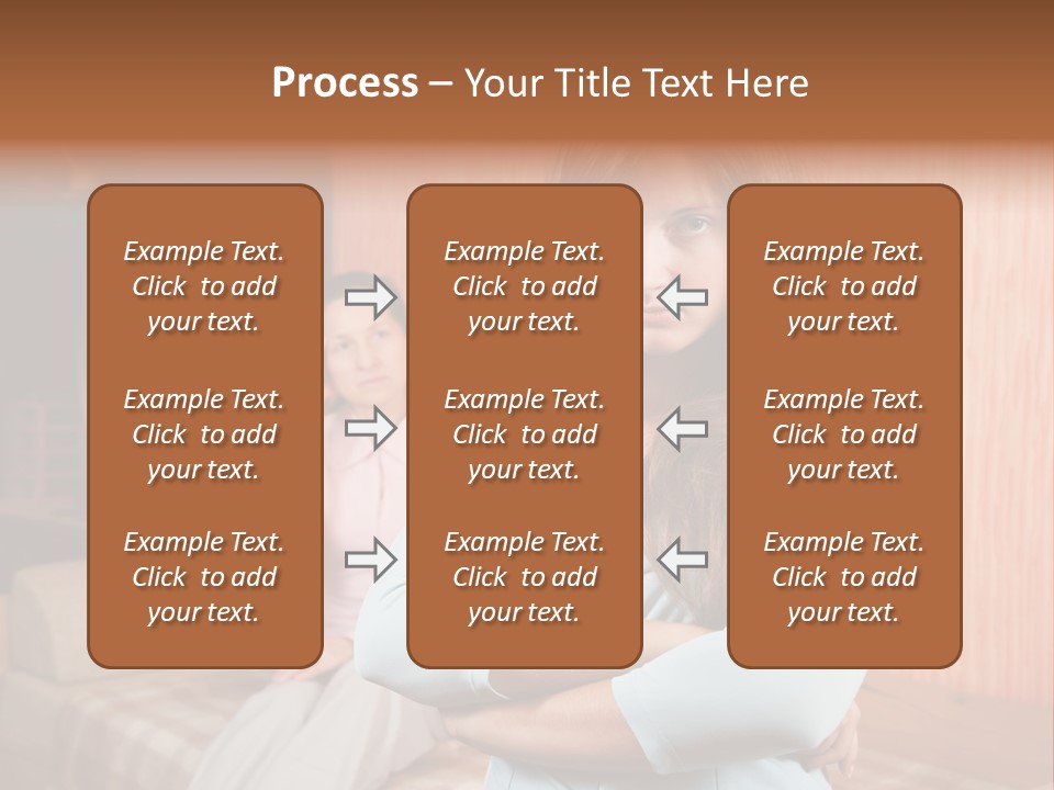 A Woman With Her Arms Crossed Standing In Front Of A Woman Sitting On A Couch PowerPoint Template