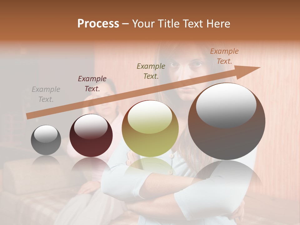 A Woman With Her Arms Crossed Standing In Front Of A Woman Sitting On A Couch PowerPoint Template