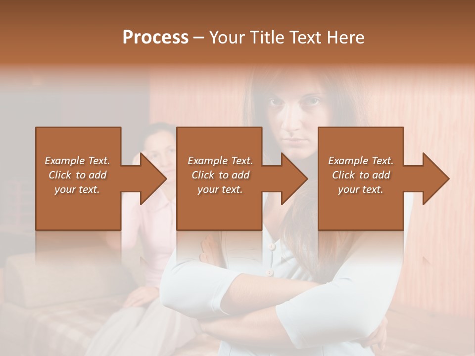 A Woman With Her Arms Crossed Standing In Front Of A Woman Sitting On A Couch PowerPoint Template