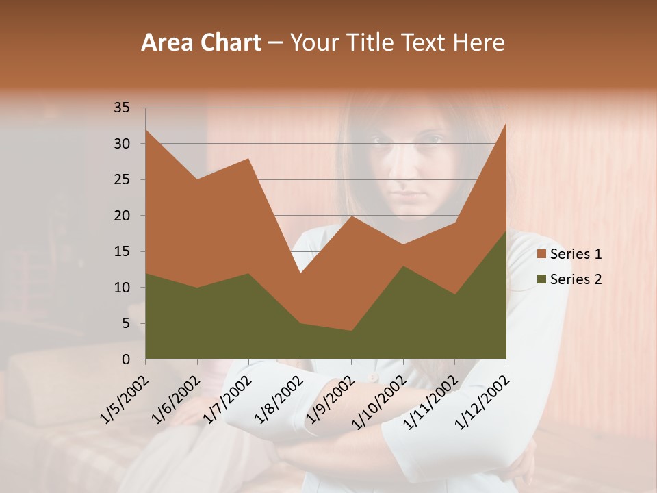 A Woman With Her Arms Crossed Standing In Front Of A Woman Sitting On A Couch PowerPoint Template