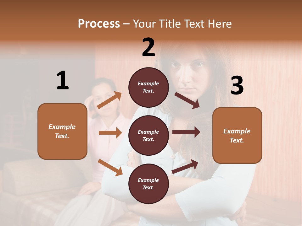 A Woman With Her Arms Crossed Standing In Front Of A Woman Sitting On A Couch PowerPoint Template