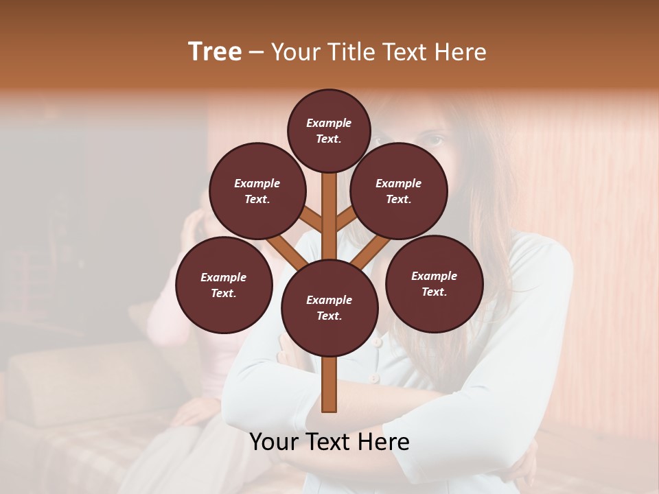 A Woman With Her Arms Crossed Standing In Front Of A Woman Sitting On A Couch PowerPoint Template